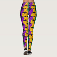 Mardi Gras Leggings, Mardi Gras Argyle Jester Leggings