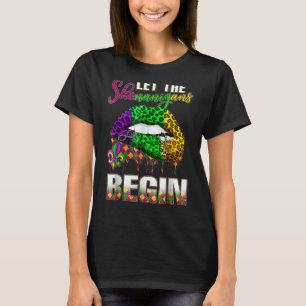 Mardi Gras Lips Outfit Costume Women Let Shenaniga T-Shirt
