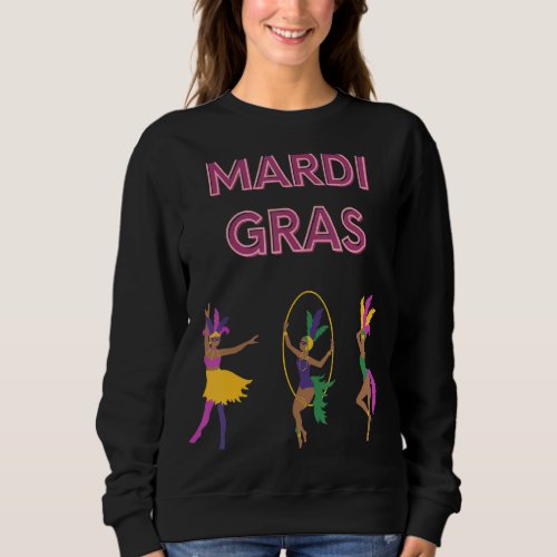 Mardi Gras Lips Queen Carnival Costume Purple  Go Sweatshirt