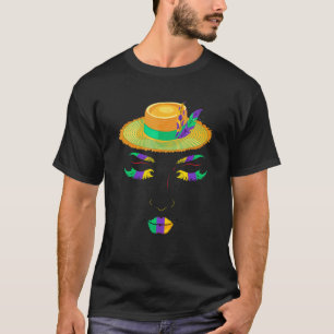 Mardi Gras Lips Woman Face Carnival Parade Masquer T-Shirt