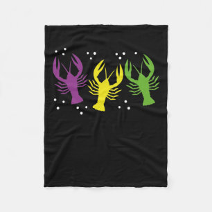 Mardi gras lobster fleece blanket
