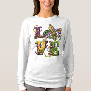 Mardi Gras Love Sign with Fleur de Lis  T-Shirt