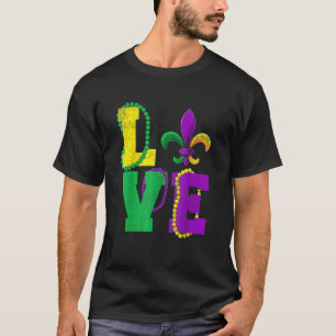 Mardi Gras Love Vintage Fleur De Lys Apparel Men W T-Shirt