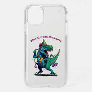 Mardi Gras Madness T Rex Dinosaur Bead Mardi Grawr Speck iPhone 11 Case