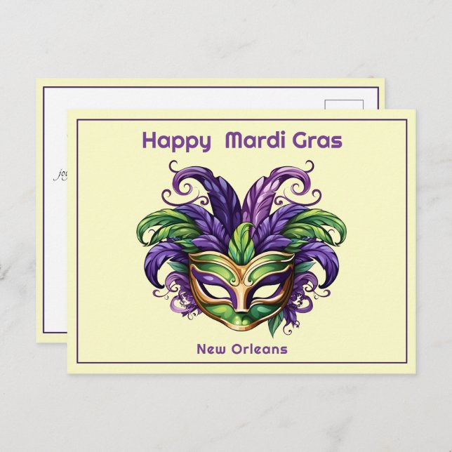 💚💜💛 Mardi Gras Magic  Postcard (Front/Back)