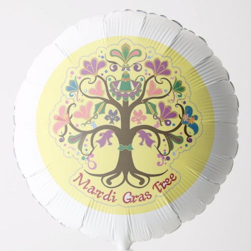 Mardi gras magical tree design balloon
