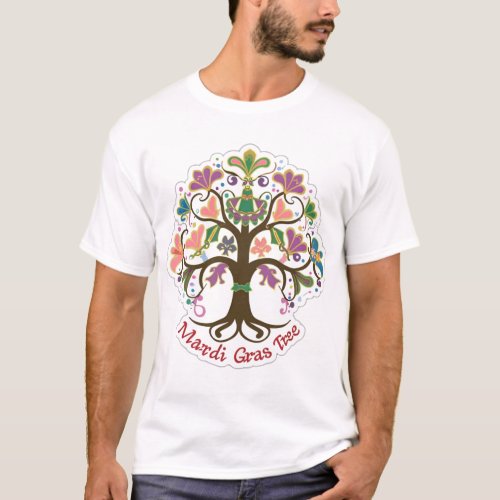 Mardi gras magical tree design T_Shirt