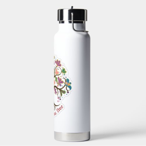 Mardi gras magical tree design water bottle