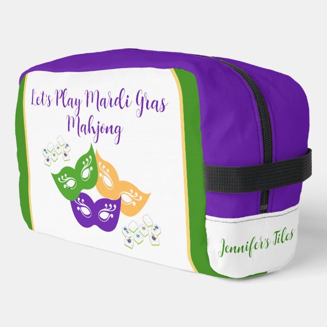 Mardi Gras Mahjong NAME Green Gold Purple Tile Bag (Left Corner)