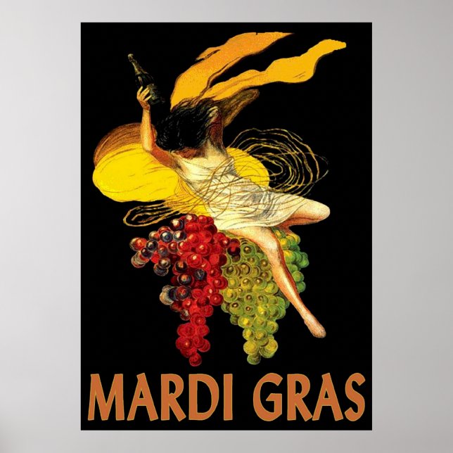 Mardi Gras Maid with Grapes Poster (Front)