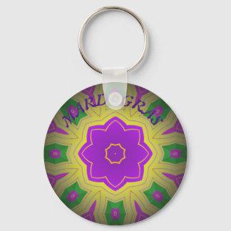 Mardi Gras, Mandala Pattern Colourful Keychain