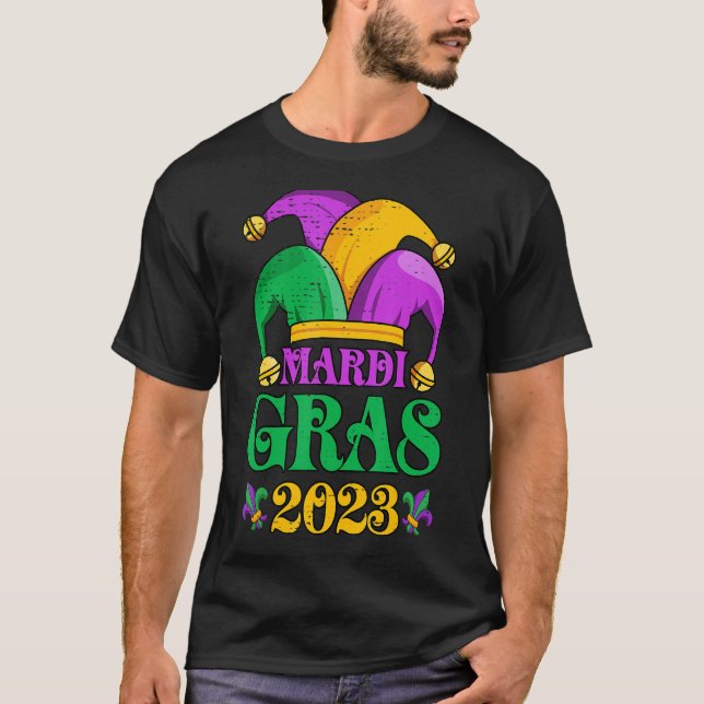 Mardi Gras  Mardi Gras 2023 Beads Mask Feathers 1 T-Shirt (Front)