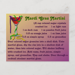 Mardi Gras Martini Postcard