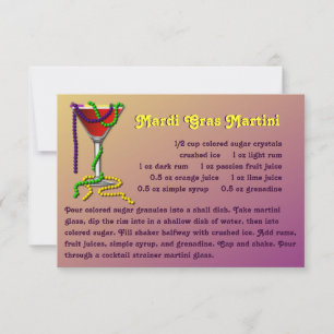 Mardi Gras Martini Recipe Card