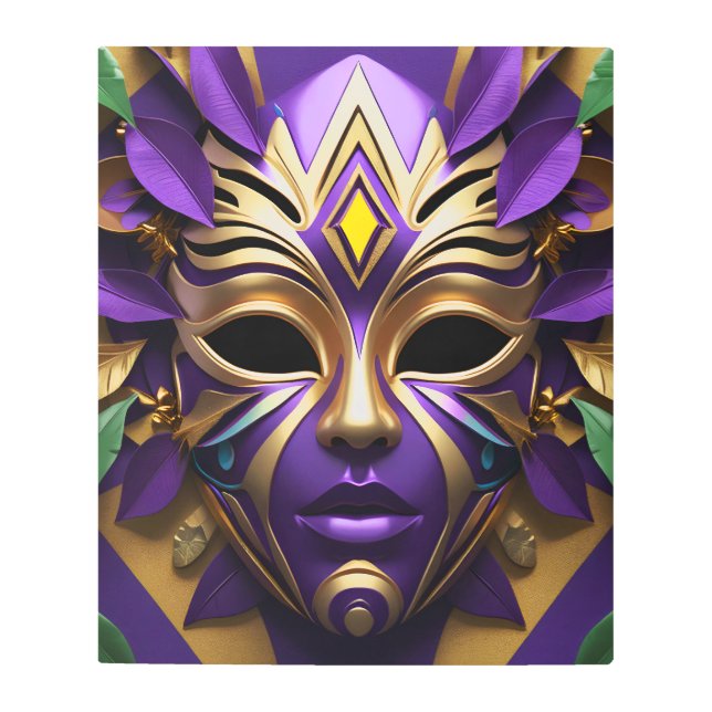 Mardi Gras Mask 1 Carnival Spirit  Wall Metal Print (Front)
