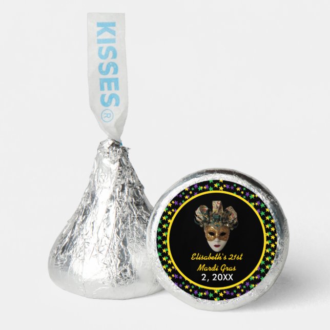 Mardi Gras Mask  21st Birthday Party Hershey®'s Kisses® (Front)