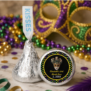 Mardi Gras Mask 21st Birthday Party Hershey®'s Kisses®