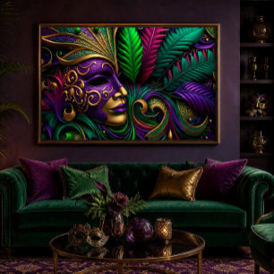 Mardi Gras Mask 36x24 Acrylic Wall Art