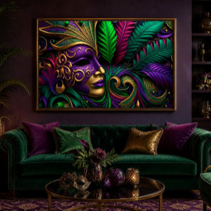 Mardi Gras Mask 36x24 Gallery Wrap