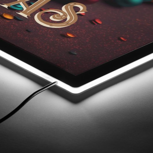 Mardi Gras Mask and Beads 2 LED Sign (Corner)