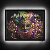 Mardi Gras Mask and Beads  LED Sign (Front)