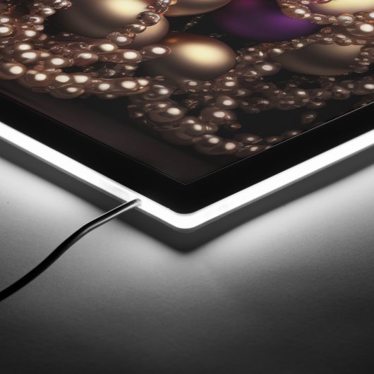 Mardi Gras Mask and Beads  LED Sign (Corner)