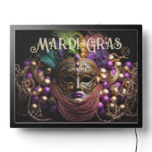 Mardi Gras Mask and Beads LED Sign (Lights Off)