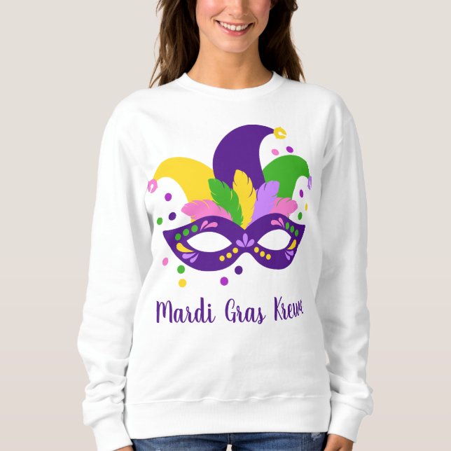 Mardi Gras Mask Beads Carnival Personalized Outfit Sweatshirt (Front)
