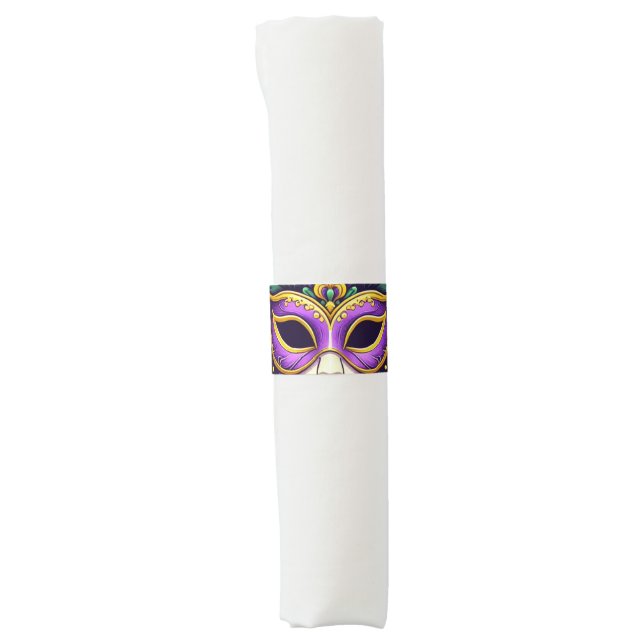 Mardi Gras mask/beads/fleur de lis Napkin Bands (Front)