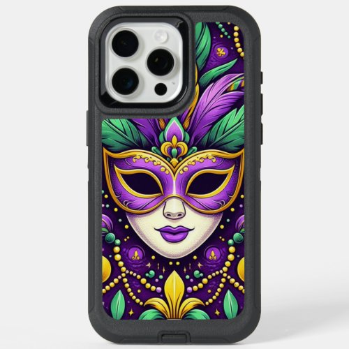 Mardi Gras maskbeadsfleur de lis iPhone 15 Pro Max Case