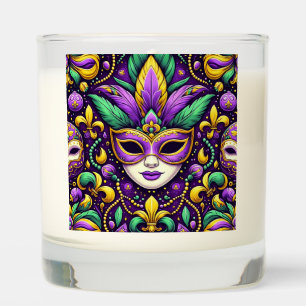 Mardi Gras mask/beads/fleur de lis Scented Candle