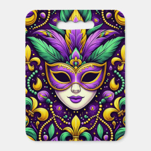 Mardi Gras mask/beads/fleur de lis Seat Cushion