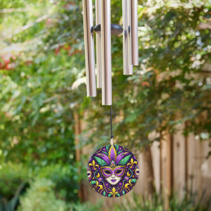 Mardi Gras mask/beads/fleur de lis Wind Chime