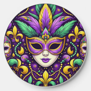 Mardi Gras mask/beads/fleur de lis Wireless Charger
