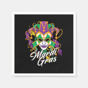 Mardi Gras Mask Beads Street Party Carnival Gift Napkins