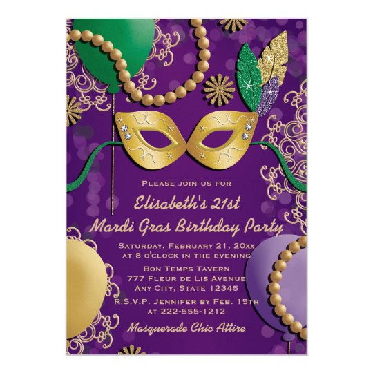 Mardi Gras Mask Invitations 8