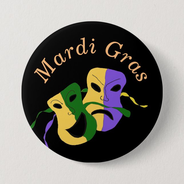 Mardi Gras Mask Button (Front)