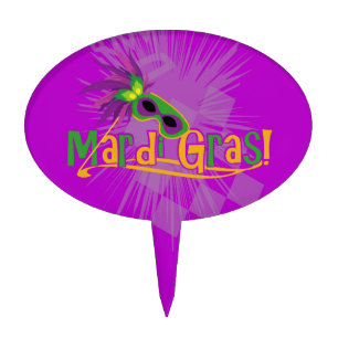 Mardi Gras Mask Cake Topper