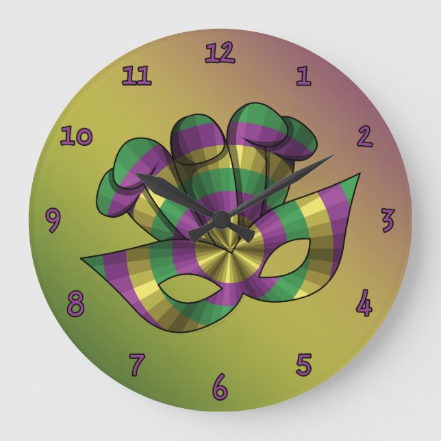 Mardi Gras Mask Clock (Front)