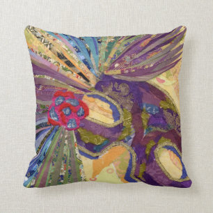 Mardi Gras Mask collage art Throw Pillow