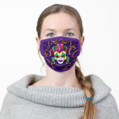 Mardi Gras Mask Design Face Cover (Worn)