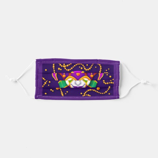 Mardi Gras Mask Design Face Cover (Front, Folded)