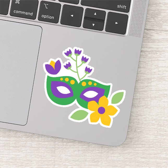 Mardi Gras Mask Fat Tuesday Die Cut Sticker (Detail)