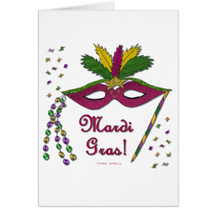 Mardi Gras Mask Feather Beads