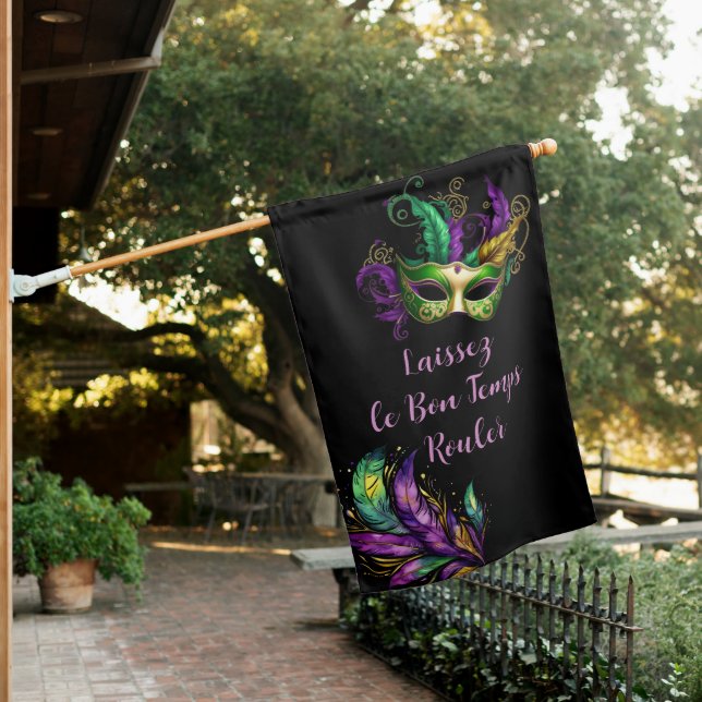 Mardi Gras Mask  House Flag (In SItu)