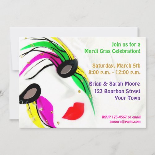 Mardi Gras Mask Invitation