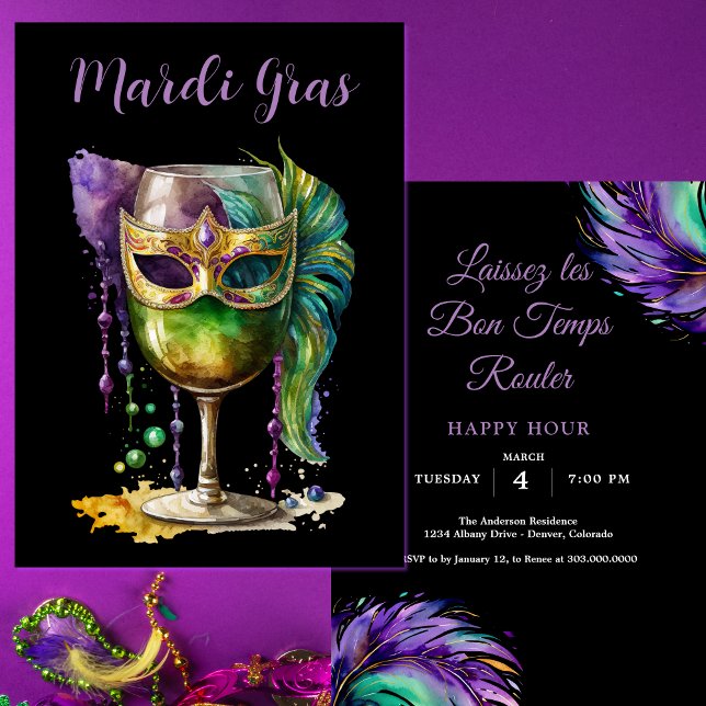 Mardi Gras Mask  Invitation (Creator Uploaded)