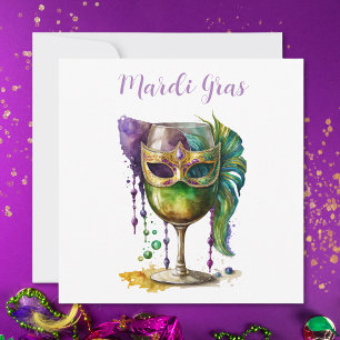 Mardi Gras Mask  Invitation