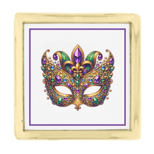 Mardi Gras Mask Lapel Pin  (Front)