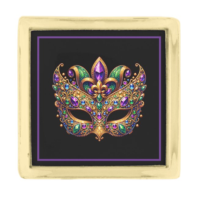 Mardi Gras Mask Lapel Pin  (Front)